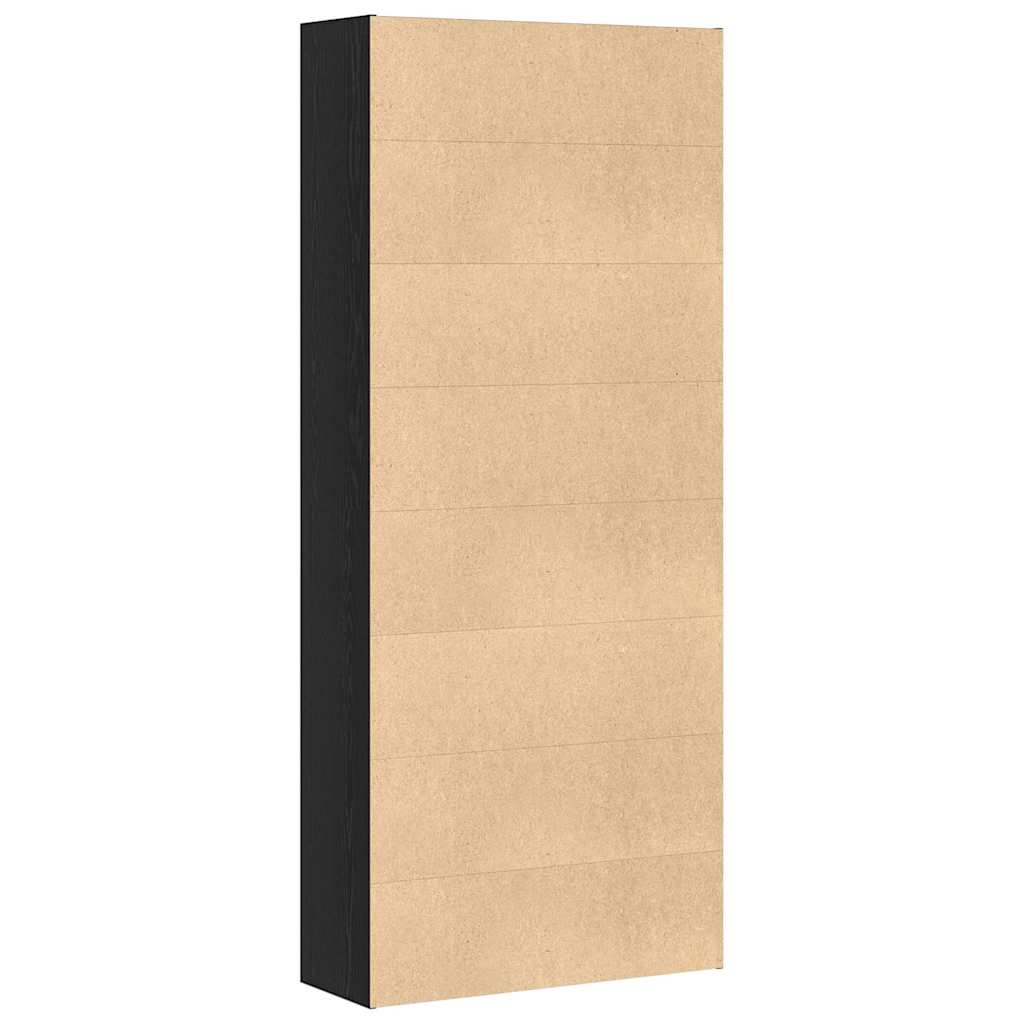 bogreol 80x30x189 cm konstrueret træ sort egetræ