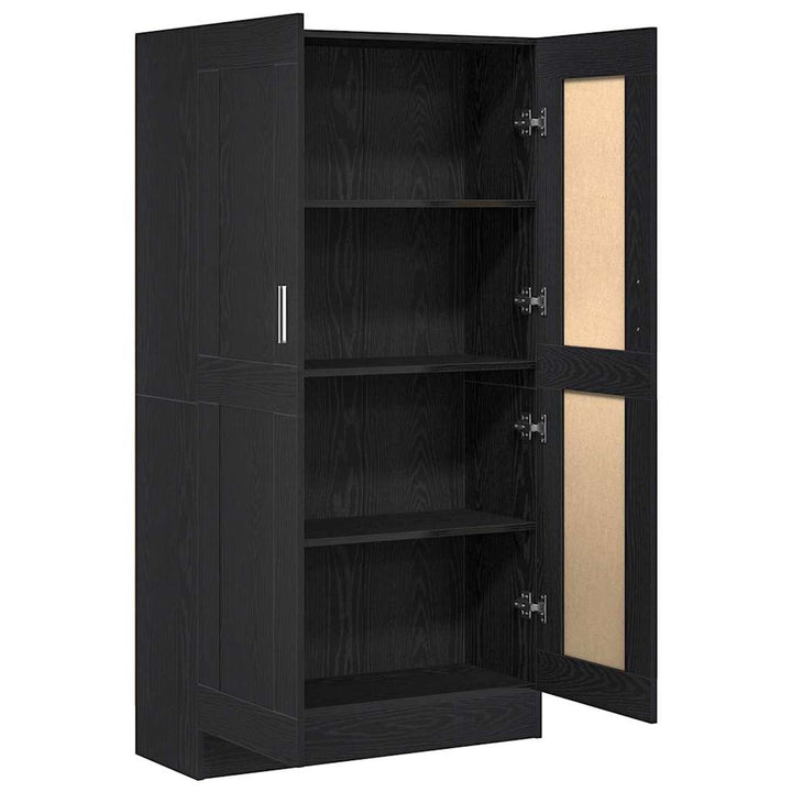 Bogskab Sort eg 82.5 x 30.5 x 150 cm Konstrueret træ