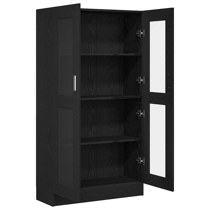 Bogskab Sort eg 82.5 x 30.5 x 150 cm Konstrueret træ