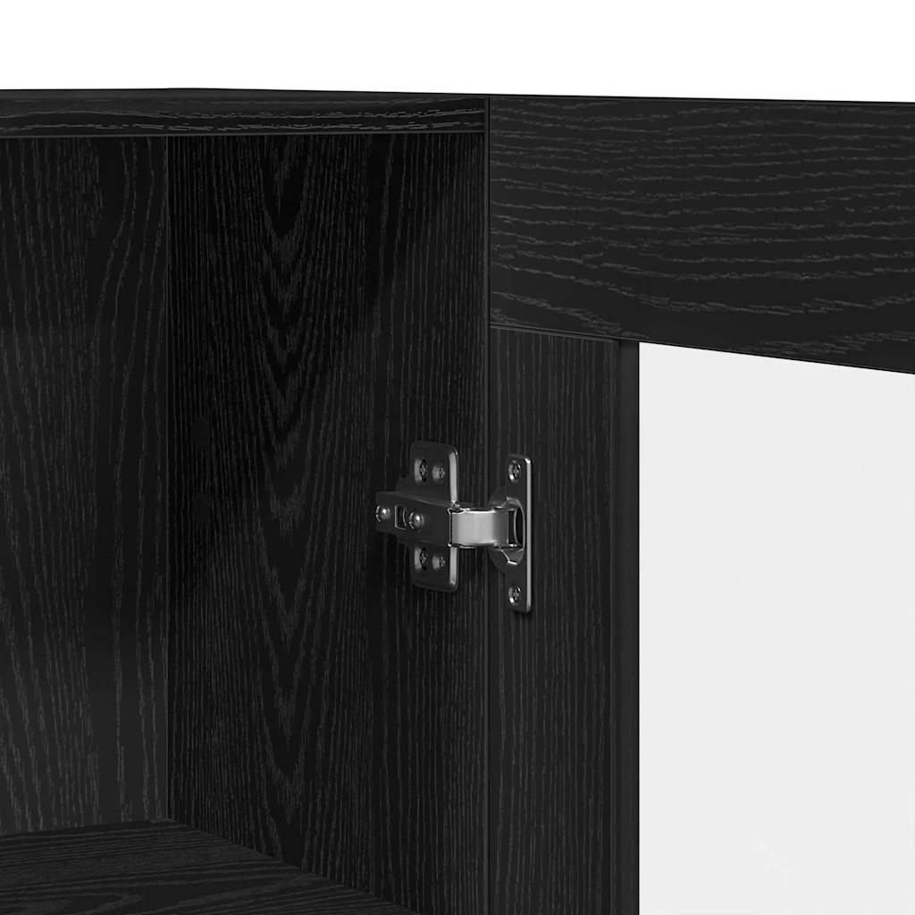 Bogskab Sort eg 82.5 x 30.5 x 185 cm Konstrueret træ