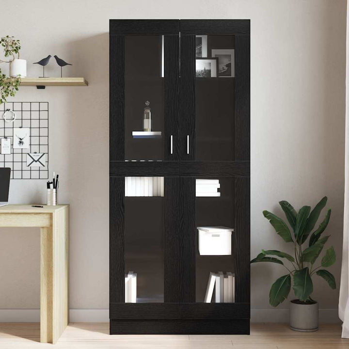 Bogskab Sort eg 82.5 x 30.5 x 185 cm Konstrueret træ