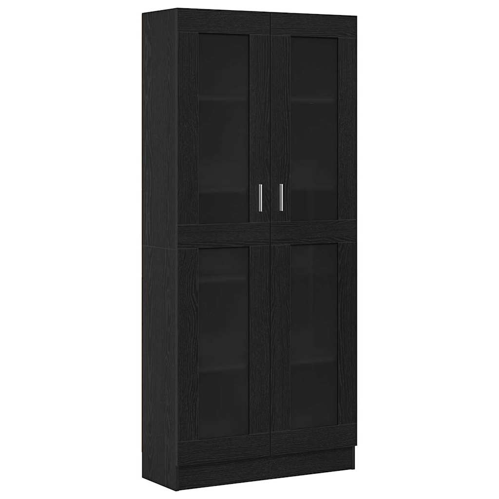 Bogskab Sort eg 82.5 x 30.5 x 185 cm Konstrueret træ