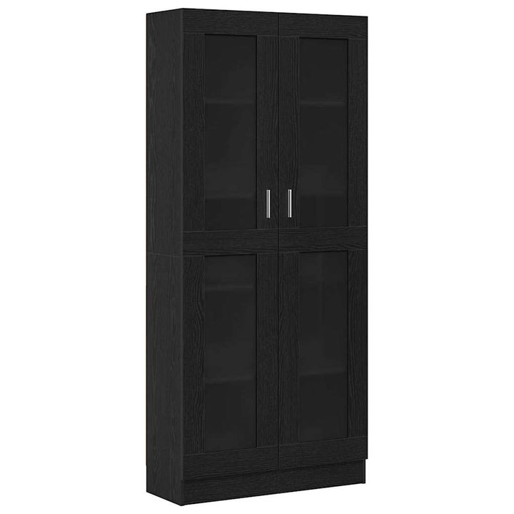 Bogskab Sort eg 82.5 x 30.5 x 185 cm Konstrueret træ