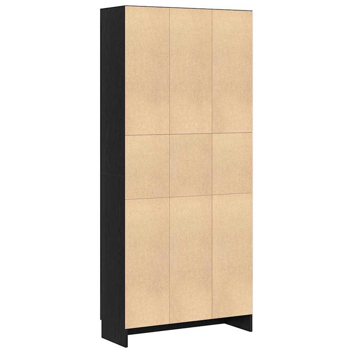 Bogskab Sort eg 82.5 x 30.5 x 185 cm Konstrueret træ