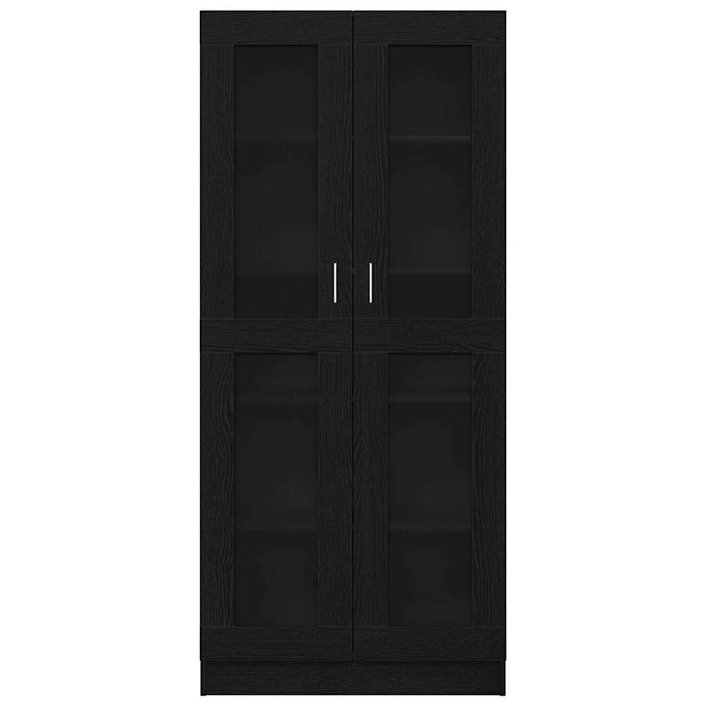 Bogskab Sort eg 82.5 x 30.5 x 185 cm Konstrueret træ