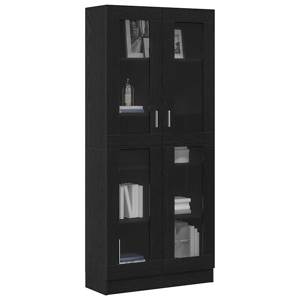 Bogskab Sort eg 82.5 x 30.5 x 185 cm Konstrueret træ