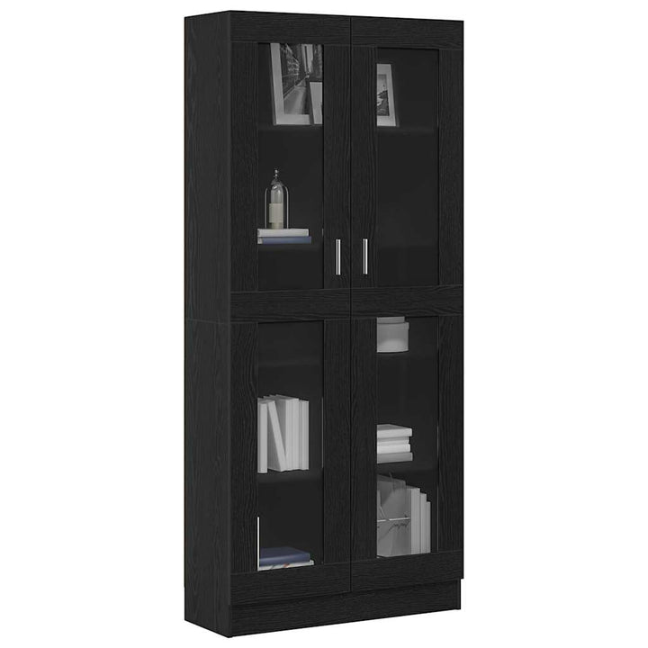 Bogskab Sort eg 82.5 x 30.5 x 185 cm Konstrueret træ