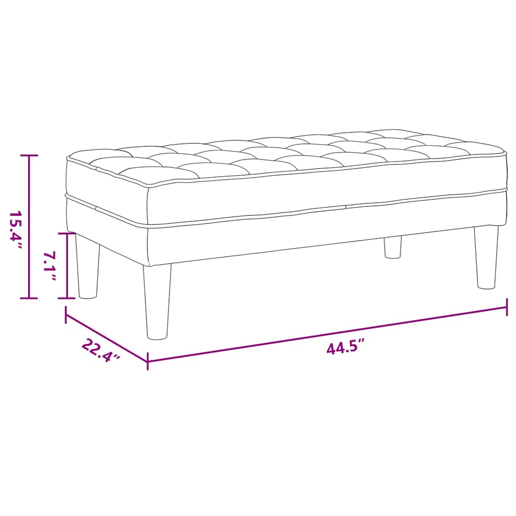 bænk Sort 113 x 57 x 39 cm Stof