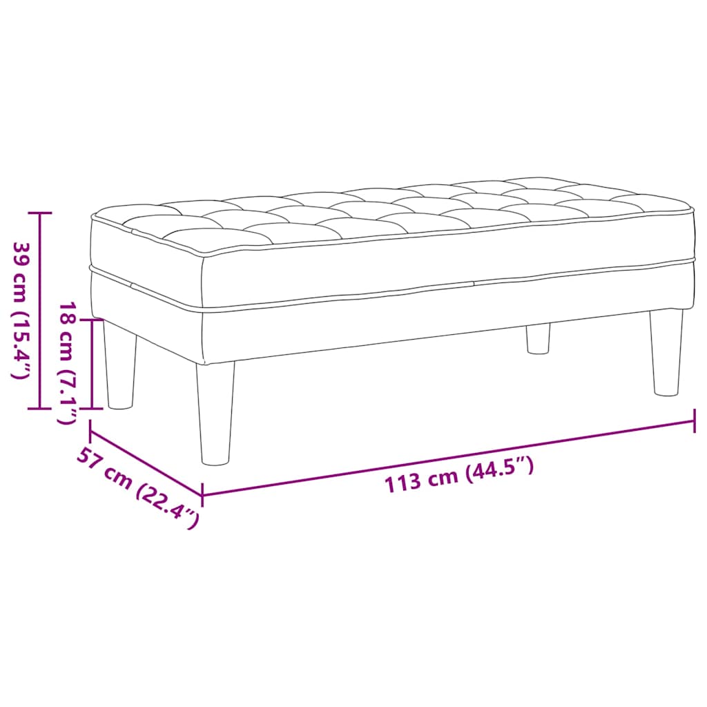 bænk Gråbrun 113 x 57 x 39 cm Stof