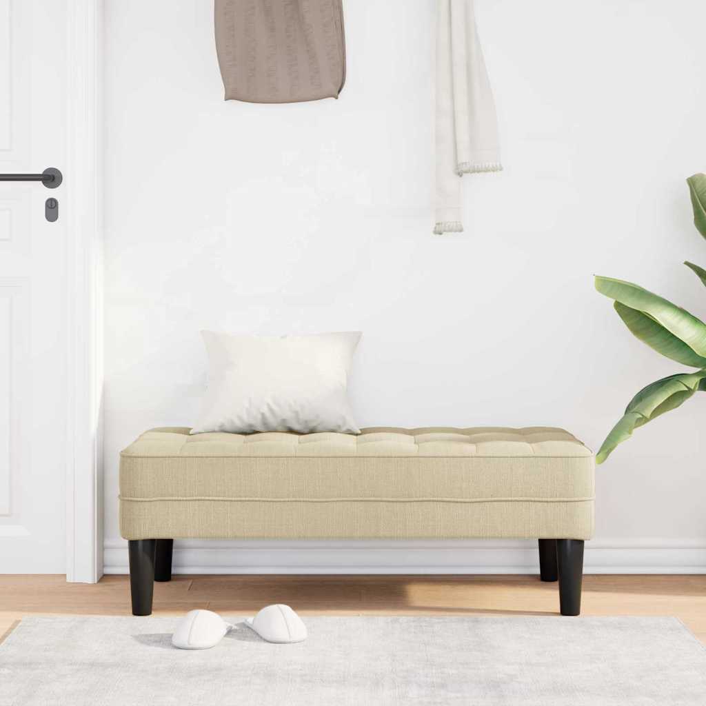 bænk Creme 113 x 57 x 39 cm Stof
