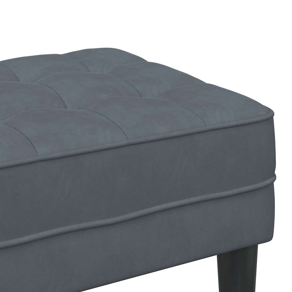 bænk Mørkegrå 113 x 57 x 39 cm Fløjl
