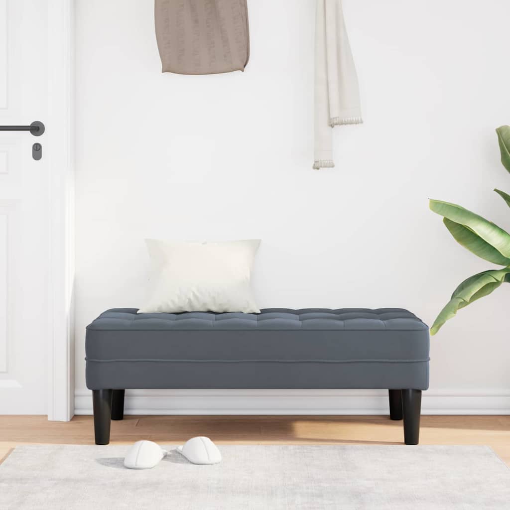 bænk Mørkegrå 113 x 57 x 39 cm Fløjl