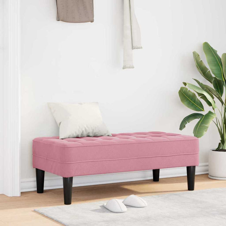 bænk Lyserød 113 x 57 x 39 cm Fløjl