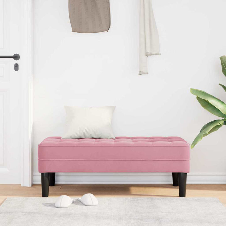 bænk Lyserød 113 x 57 x 39 cm Fløjl