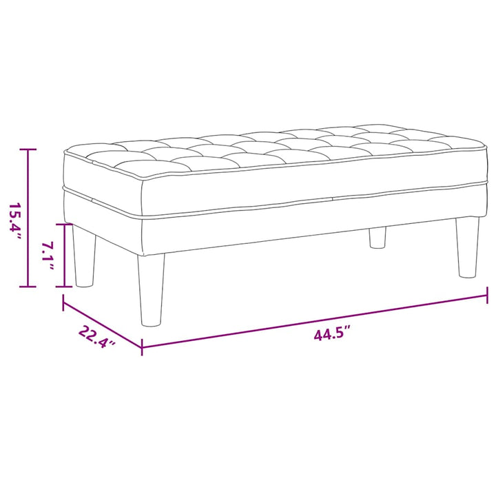 bænk Sort 113 x 57 x 39 cm Fløjl