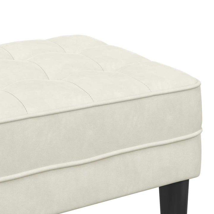 bænk Creme 113 x 57 x 39 cm Fløjl