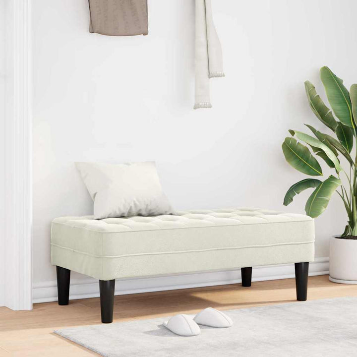 bænk Creme 113 x 57 x 39 cm Fløjl