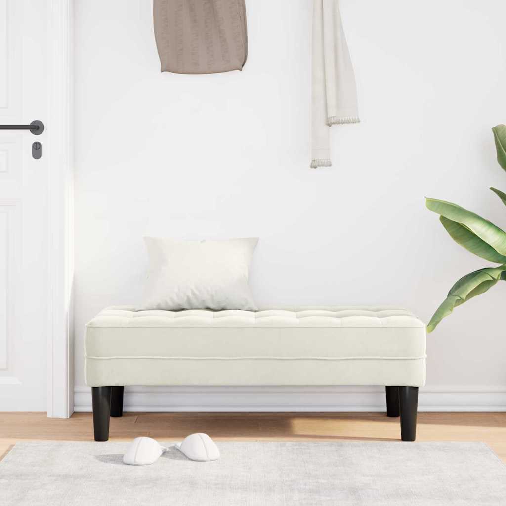 bænk Creme 113 x 57 x 39 cm Fløjl