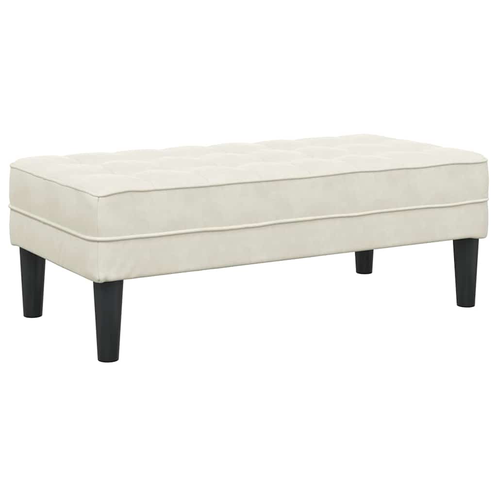 bænk Creme 113 x 57 x 39 cm Fløjl