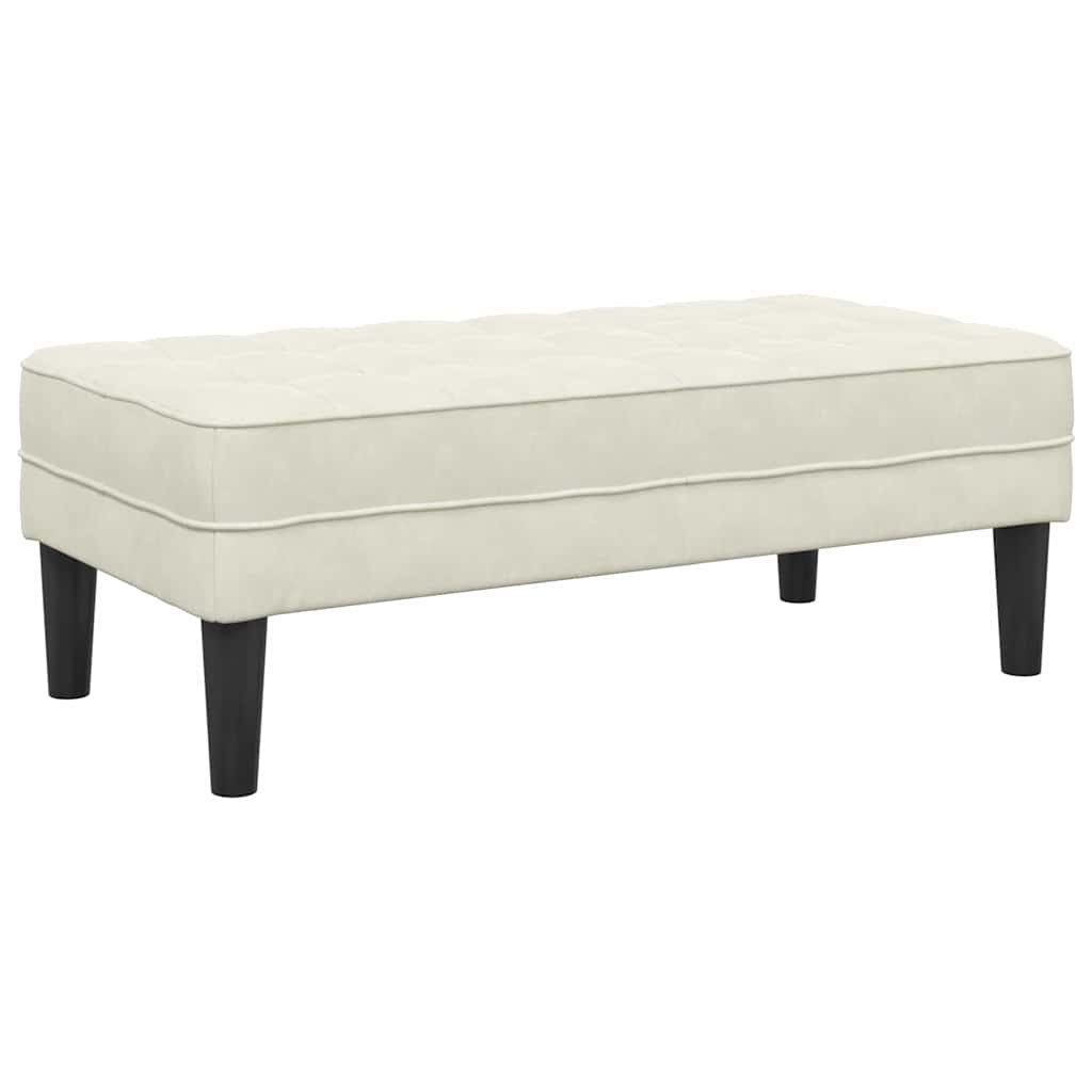 bænk Creme 113 x 57 x 39 cm Fløjl