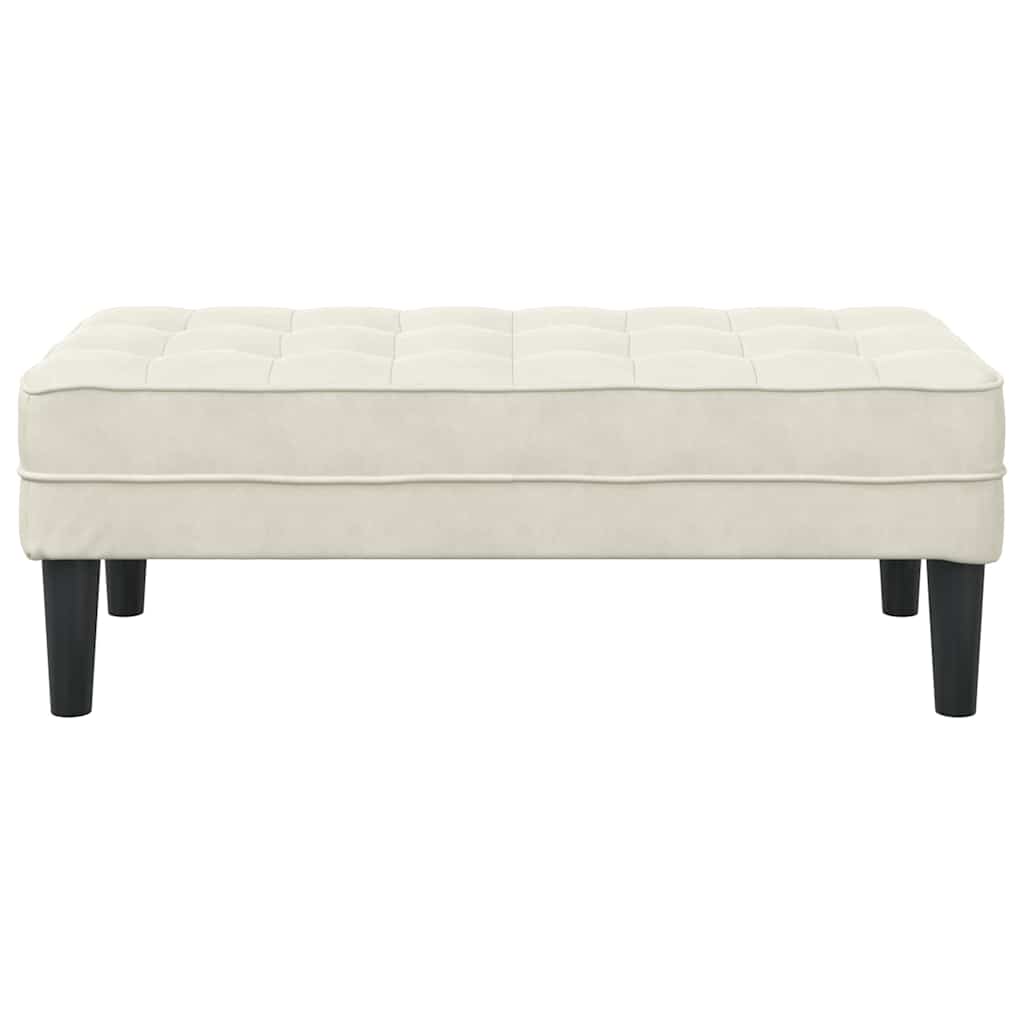 bænk Creme 113 x 57 x 39 cm Fløjl