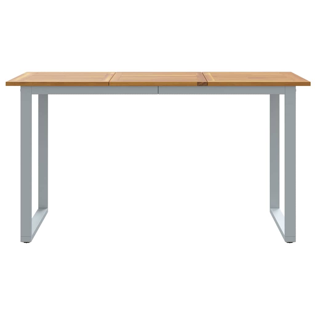 Have Spisebord Grå 140 x 80 x 75 cm Stål og solid akacietræ