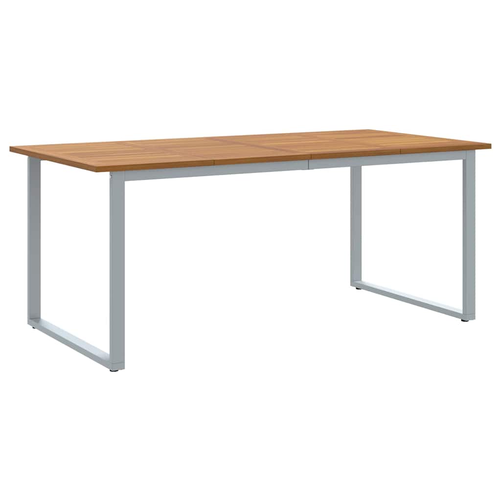 Have Spisebord Grå 180 x 90 x 75 cm Stål og solid akacietræ