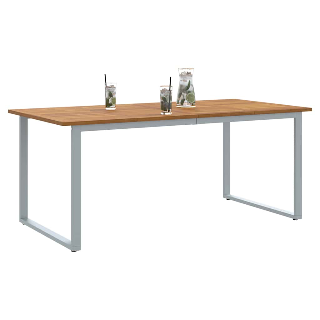 Have Spisebord Grå 180 x 90 x 75 cm Stål og solid akacietræ