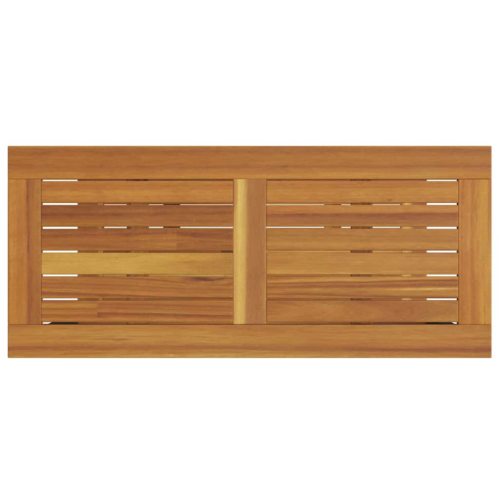 Udendørs Bord med hylde Naturfarvet og sort 80 x 35 x 75 cm