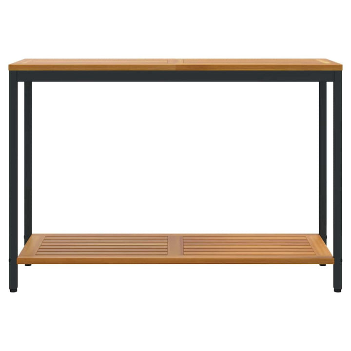 Udendørs Bord med hylde Naturfarvet og sort 110 x 35 x 75 cm