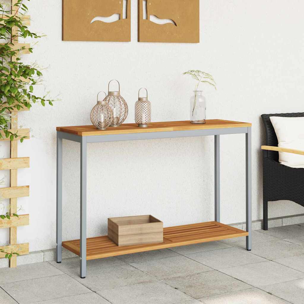 Udendørs Bord med opbevaring Naturlig og Grå 110 x 35 x 75 cm