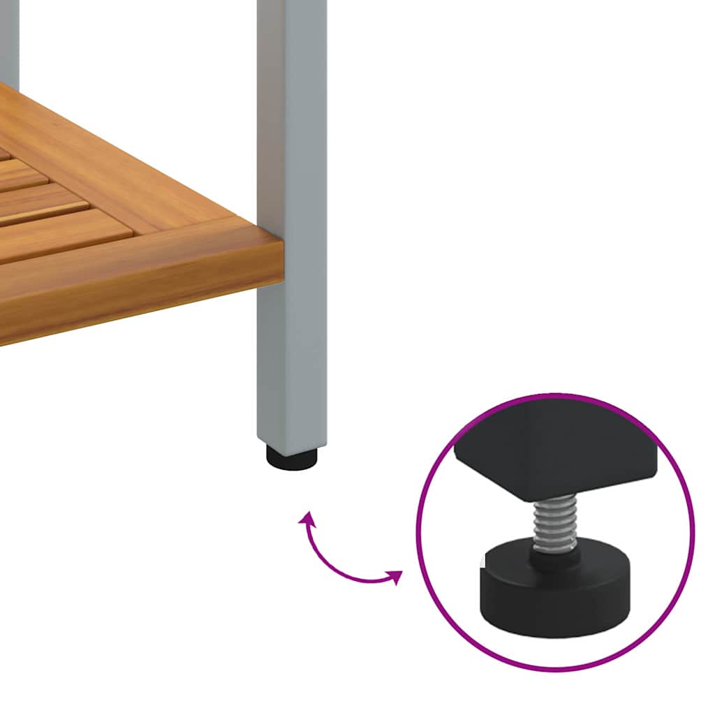 Udendørs Bord med opbevaring Naturlig og Grå 110 x 35 x 75 cm