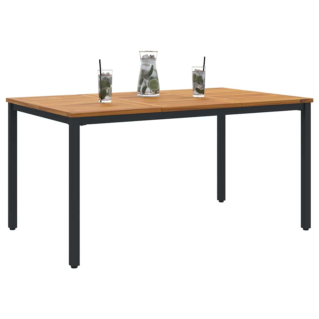 Udendørs borde Naturfarvet og sort 150 x 90 x 75 cm