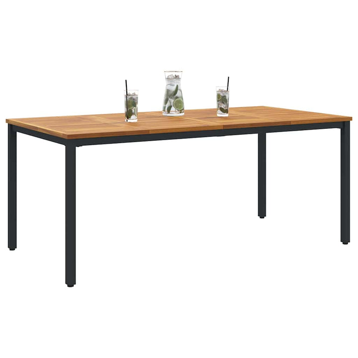 Udendørs borde Naturfarvet og sort 180 x 90 x 75 cm