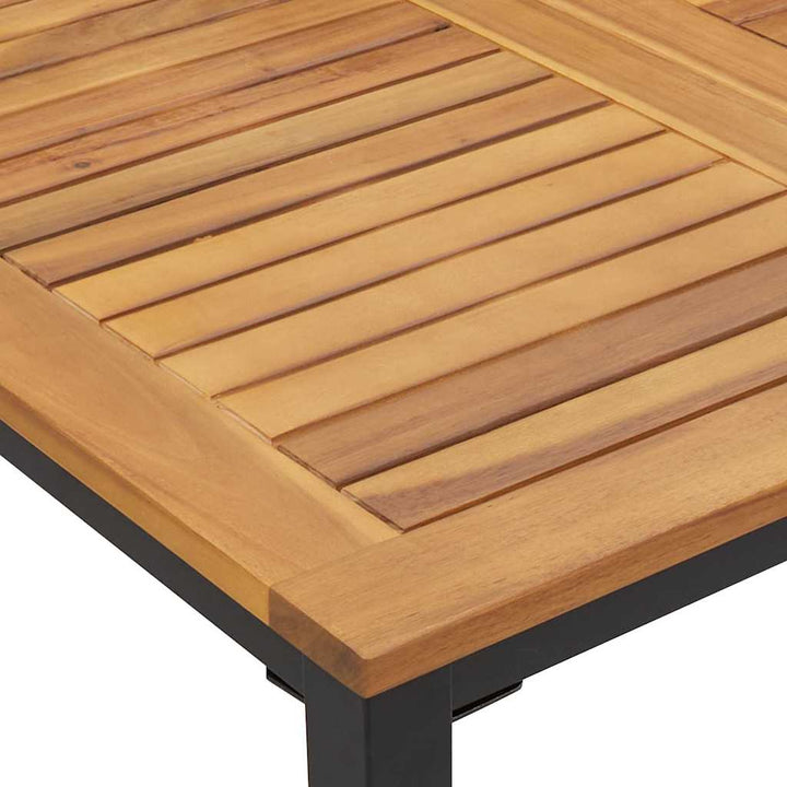 Udendørs borde Naturfarvet og sort 200 x 90 x 75 cm