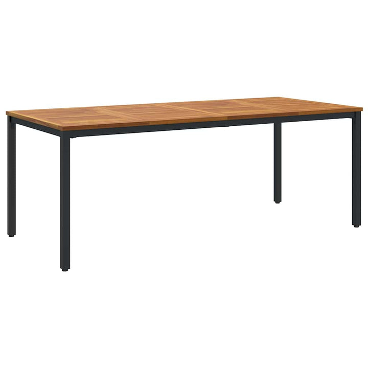 Udendørs borde Naturfarvet og sort 200 x 90 x 75 cm