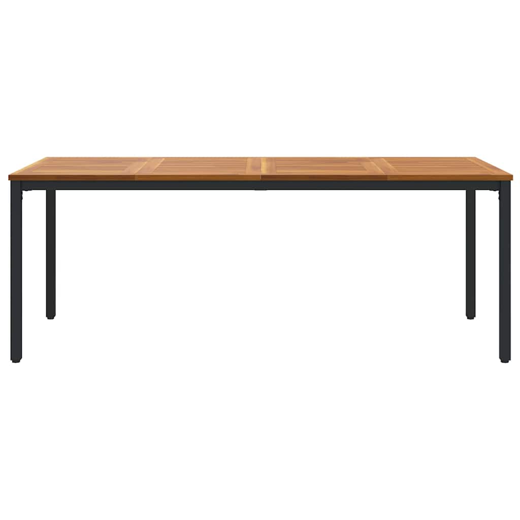 Udendørs borde Naturfarvet og sort 200 x 90 x 75 cm