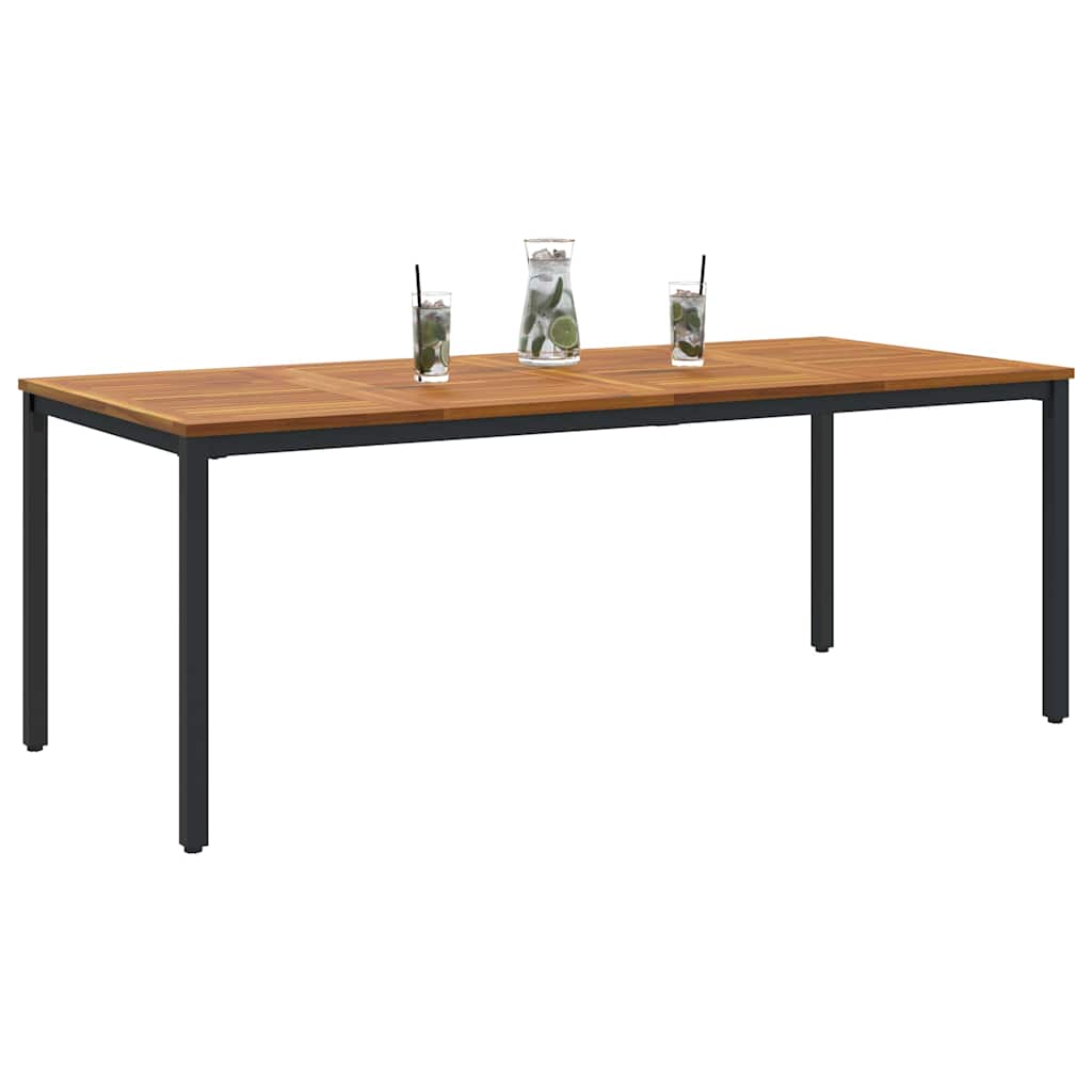 Udendørs borde Naturfarvet og sort 200 x 90 x 75 cm