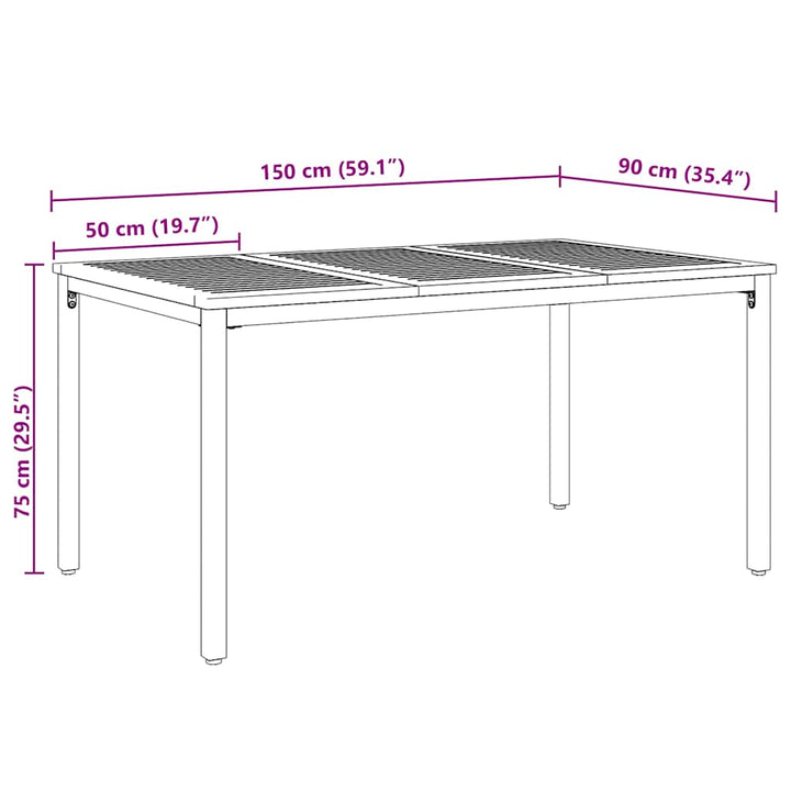 Udendørs borde Naturlig og Grå 150 x 90 x 75 cm