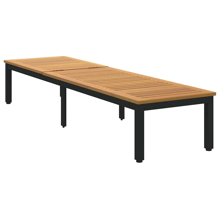 Liggestol 1-person Sort 200 x 55 x 35cm Massivt akacietræ