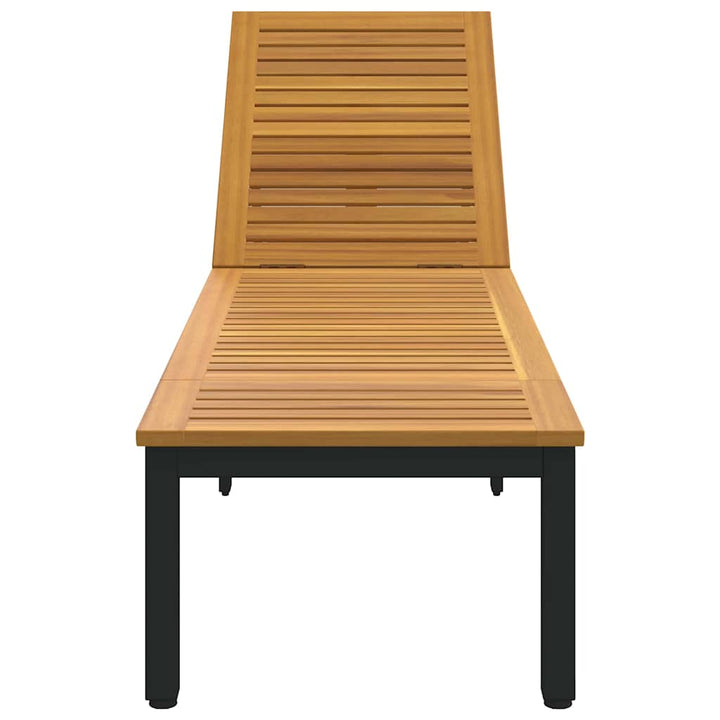 Liggestol 1-person Sort 200 x 55 x 35cm Massivt akacietræ