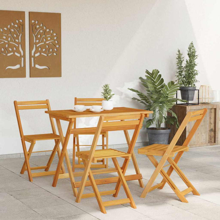 Bistrosæt 5 pcs Brun Massivt akacietræ
