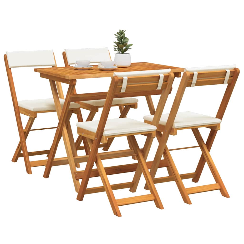 Bistrosæt 5 pcs Brun Massivt akacietræ