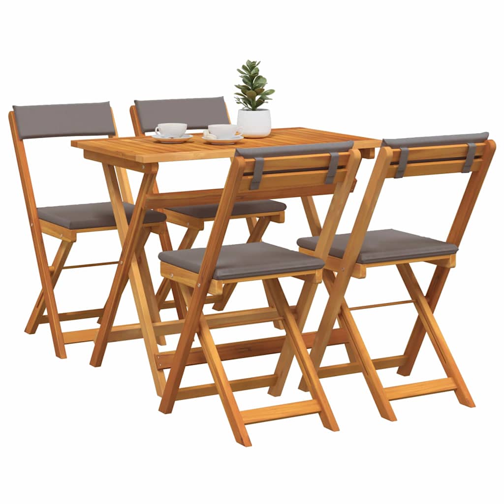 Bistrosæt 5 pcs Brun Massivt akacietræ