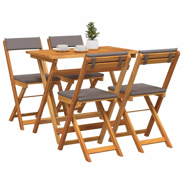 Bistrosæt 5 pcs Brun Massivt akacietræ