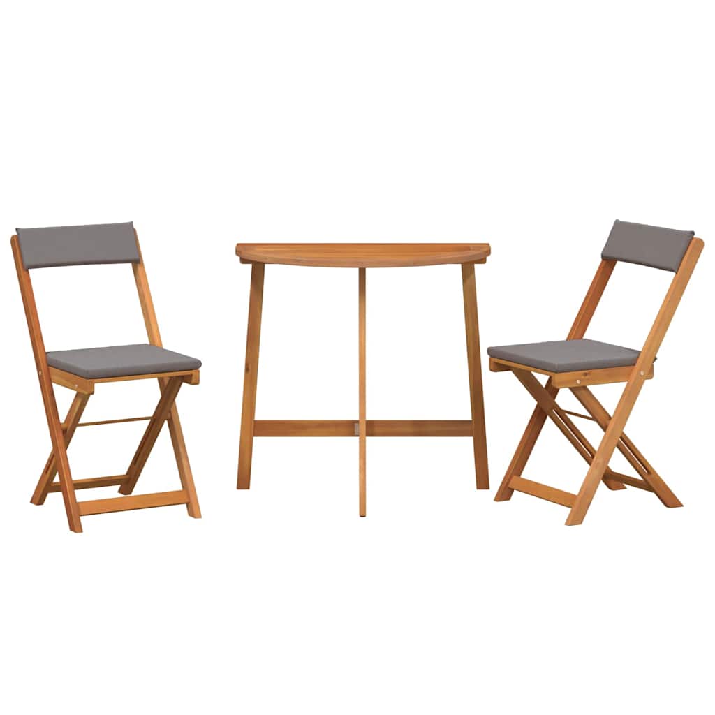 Bistrosæt 3 pcs Brun Massivt akacietræ
