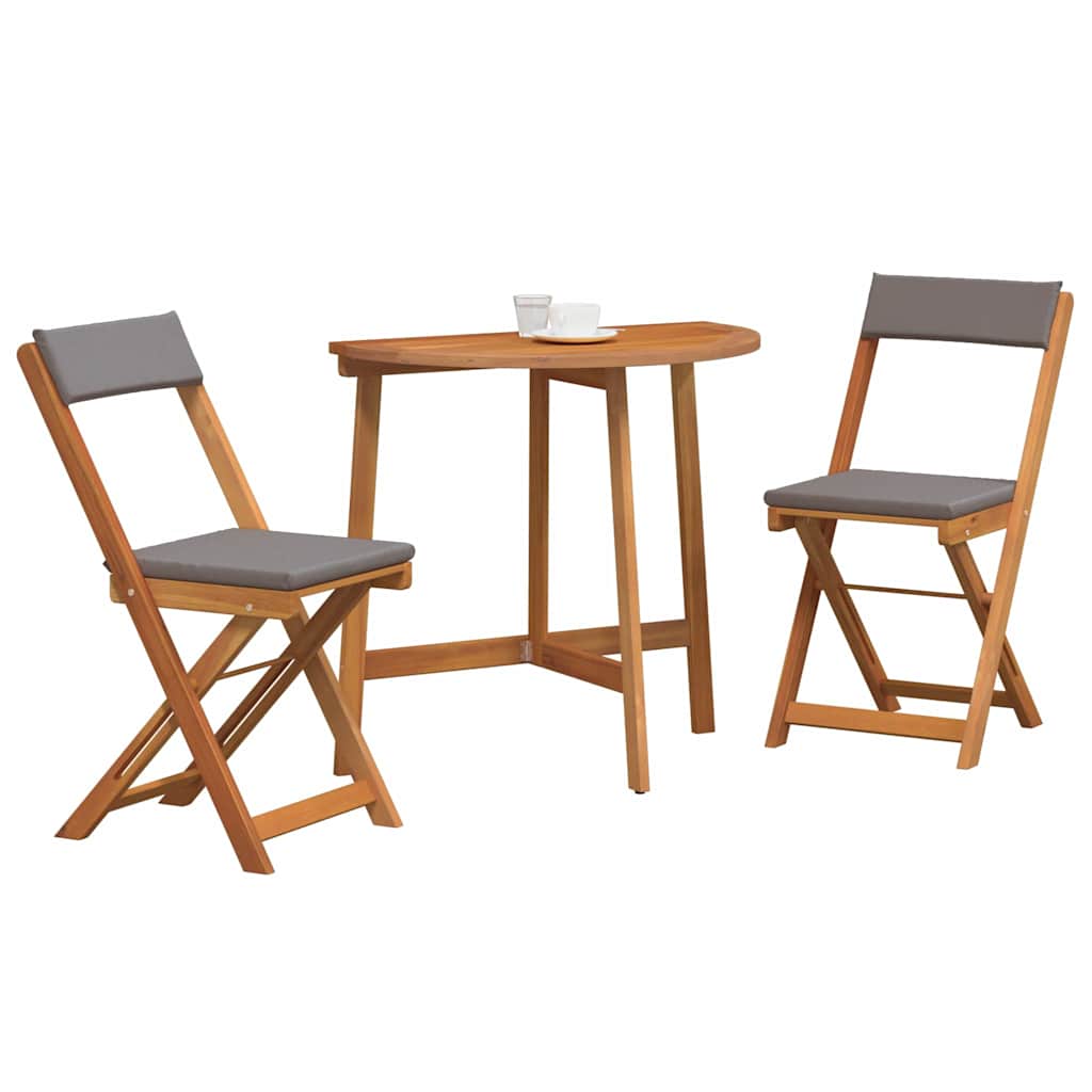 Bistrosæt 3 pcs Brun Massivt akacietræ
