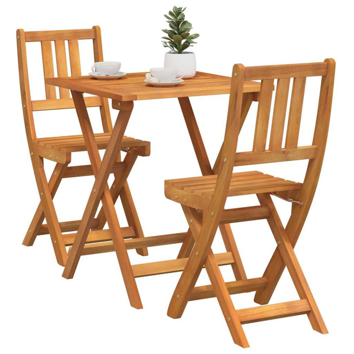 Bistrosæt 3 pcs Brun Massivt akacietræ