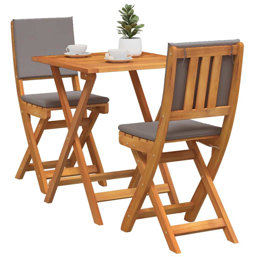 Bistrosæt 3 pcs Brun Massivt akacietræ