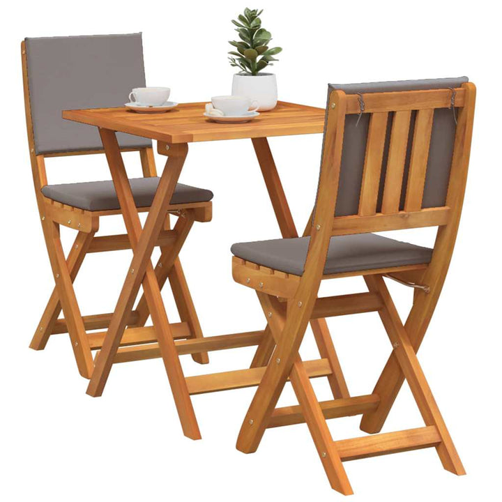 Bistrosæt 3 pcs Brun Massivt akacietræ